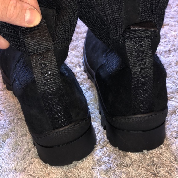 Karl Lagerfeld Paris - Wool Knit Sued Chelsea Boot - Picture 12 of 14